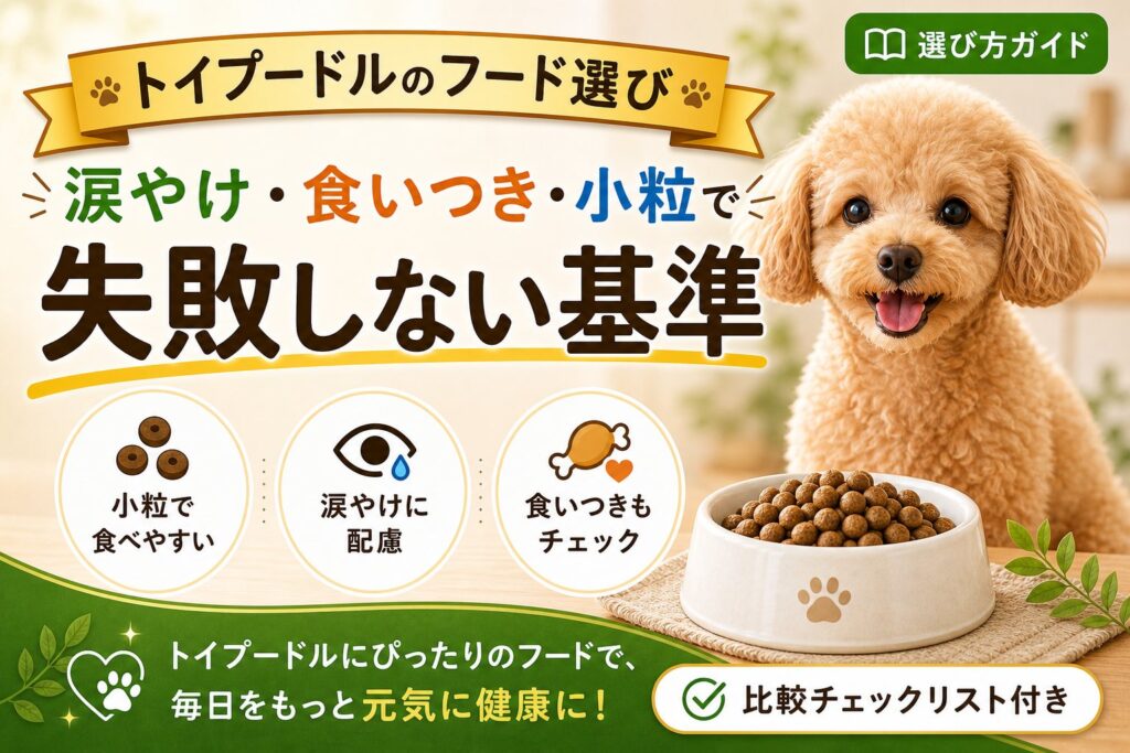 トイプードルにおすすめのドッグフード｜涙やけ・食いつき・小粒で比較