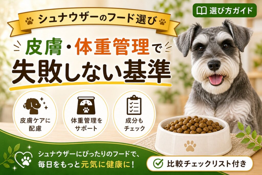 ミニチュアシュナウザーにおすすめのドッグフード｜皮膚・体重管理で比較