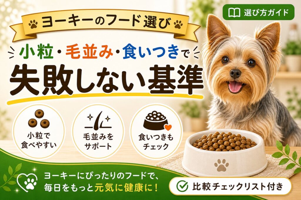 ヨークシャーテリアにおすすめのドッグフード｜小粒・毛並み・食いつきで比較