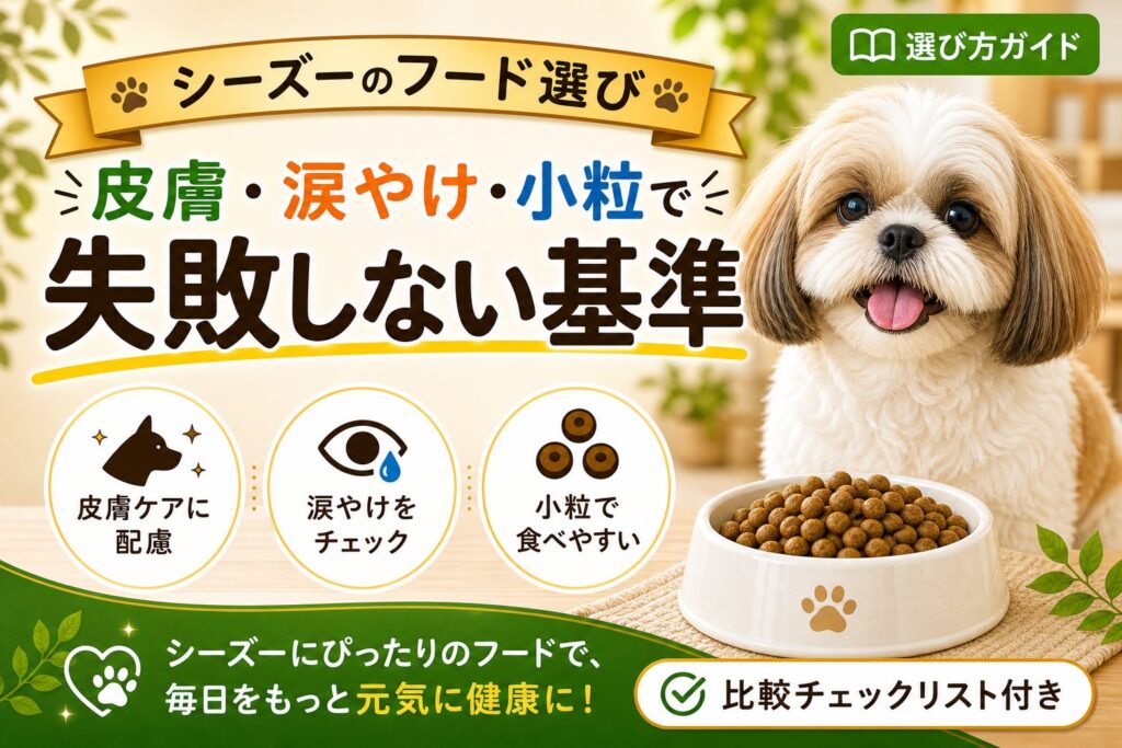 シーズーにおすすめのドッグフード｜皮膚・涙やけ・小粒で比較