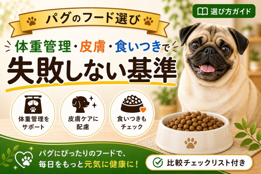 パグにおすすめのドッグフード｜体重管理・皮膚・食いつきで比較