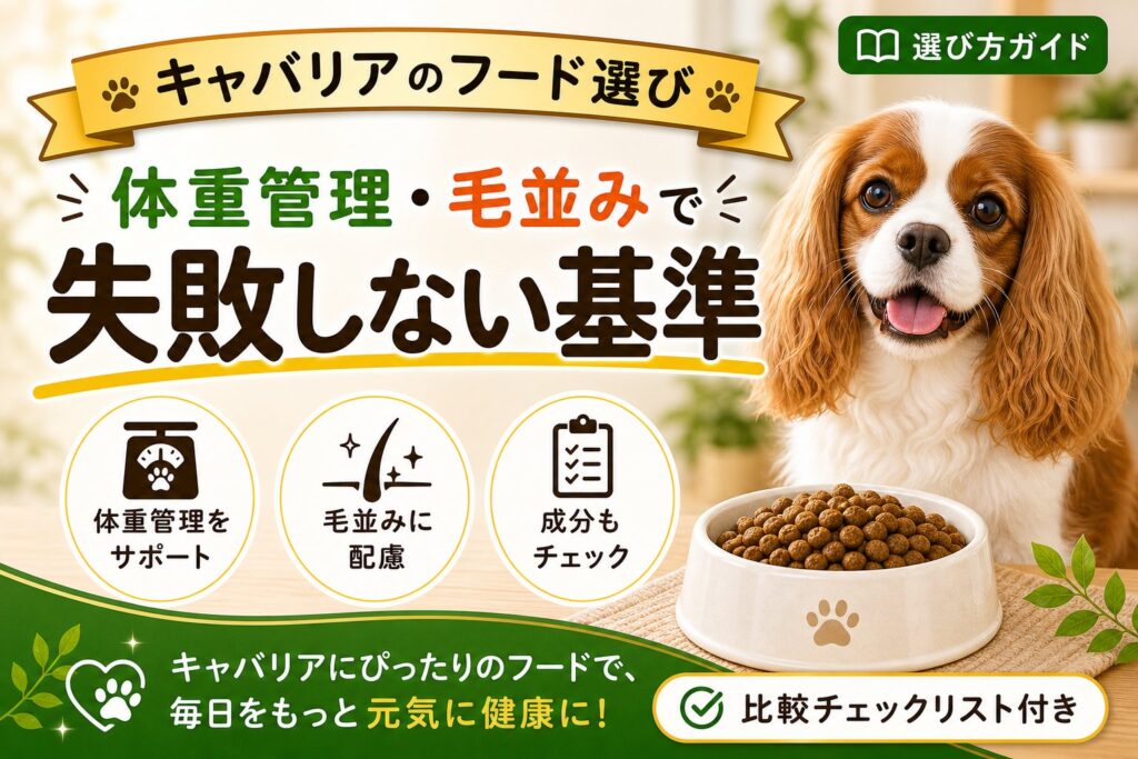 キャバリアにおすすめのドッグフード｜体重管理・毛並みで比較