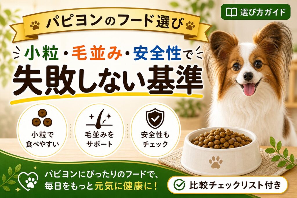 パピヨンにおすすめのドッグフード｜小粒・毛並み・安全性で比較
