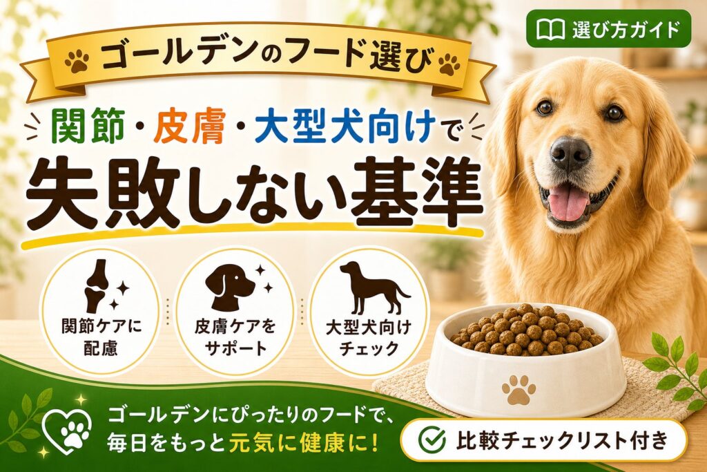 ゴールデンレトリーバーにおすすめのドッグフード｜関節・皮膚・大型犬向けで比較