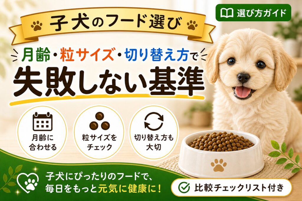 子犬におすすめのドッグフード｜月齢・粒サイズ・切り替え方で比較
