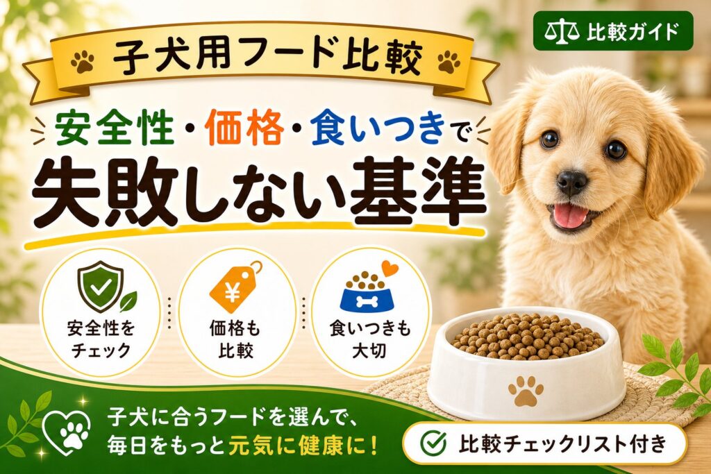 子犬用ドッグフード比較｜安全性・価格・食いつきで選ぶポイント