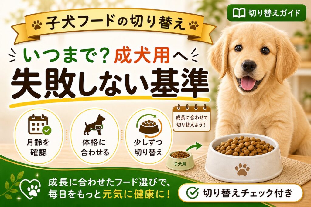 子犬用ドッグフードはいつまで？成犬用へ切り替える時期と注意点