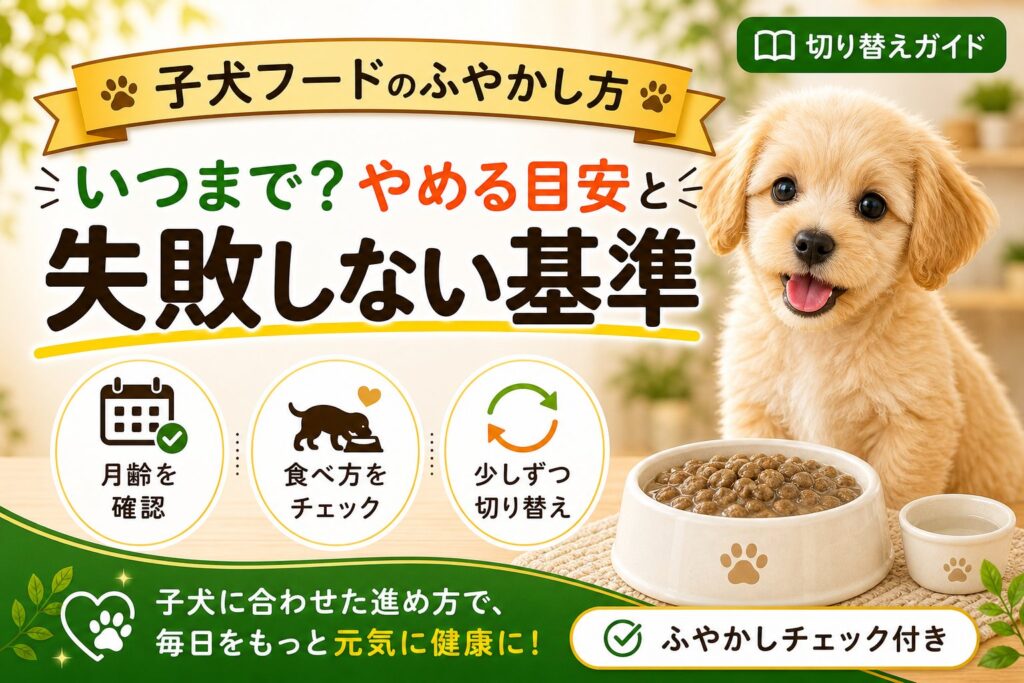 子犬のフードはいつまでふやかす？やめる目安と切り替え方