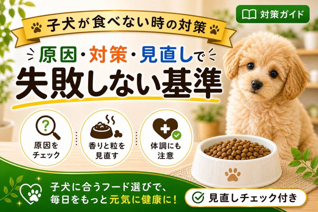 子犬がドッグフードを食べない原因｜試したい対策と見直しポイント