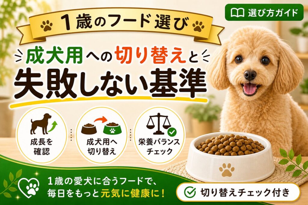 1歳の犬に合うドッグフード｜成犬用への切り替えと選び方