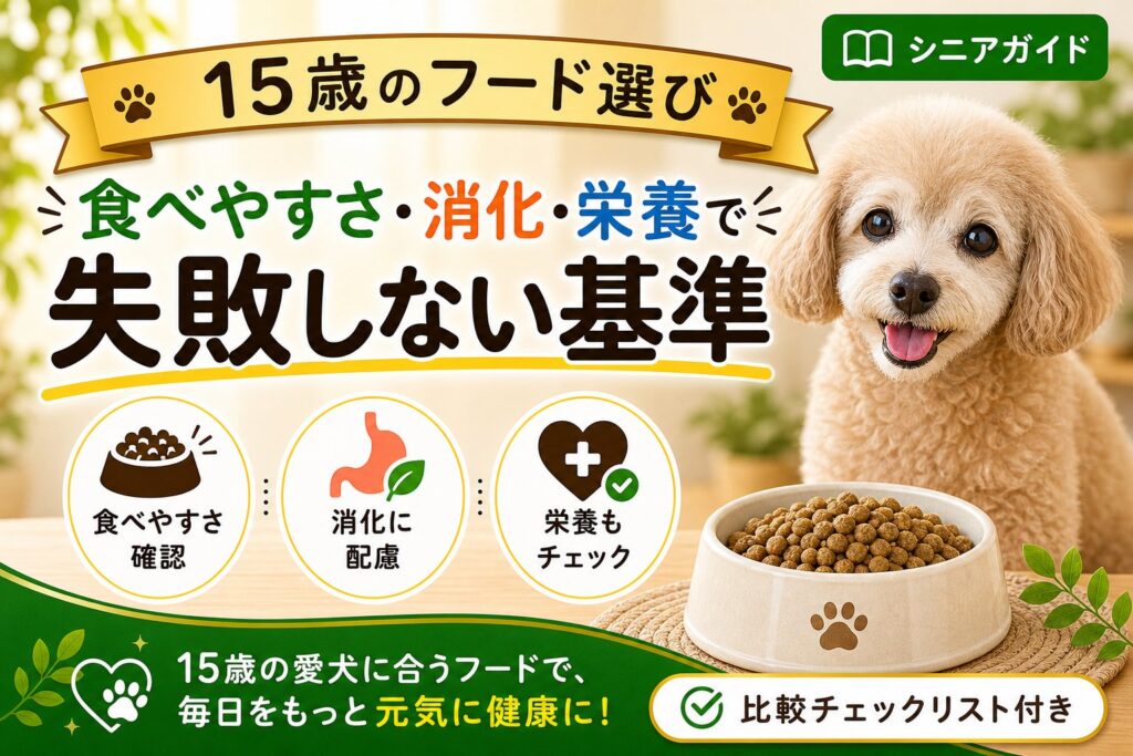 15歳の犬におすすめのドッグフード｜食べやすさ・消化・栄養で比較