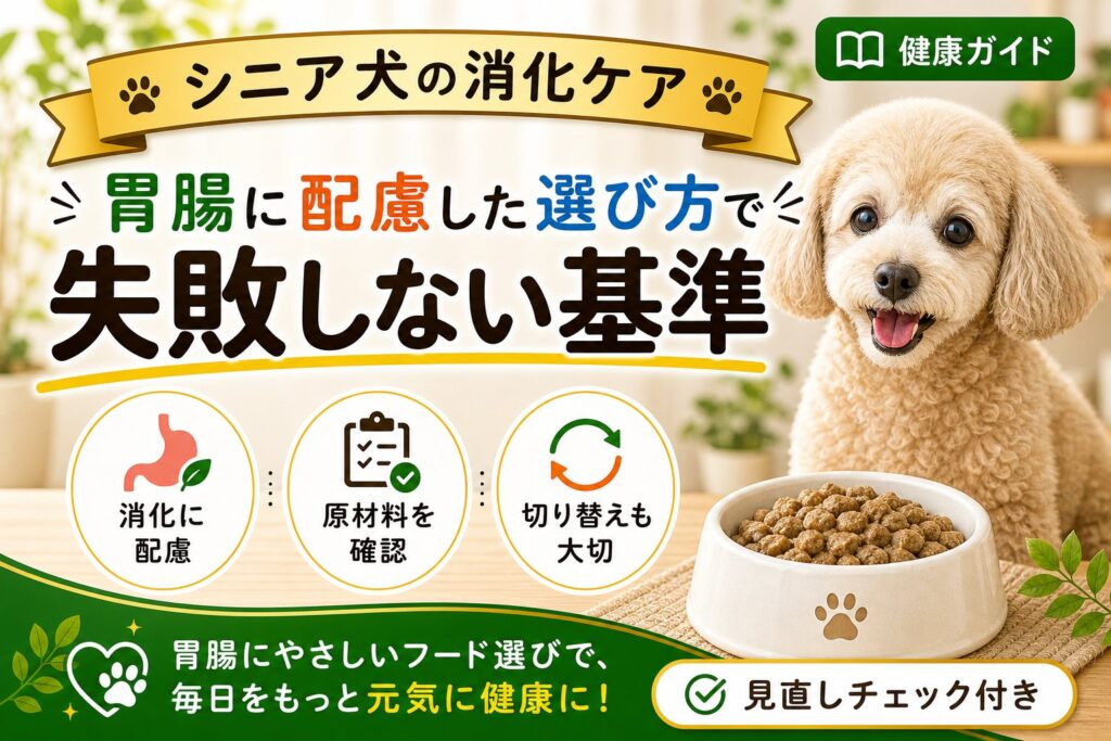 シニア犬に消化しやすいドッグフード｜胃腸に配慮した選び方