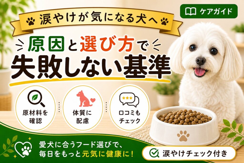 涙やけが気になる犬におすすめのドッグフード｜原因と選び方