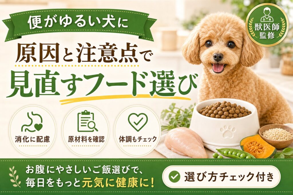 便がゆるい犬に合うドッグフードの選び方｜原因と注意点