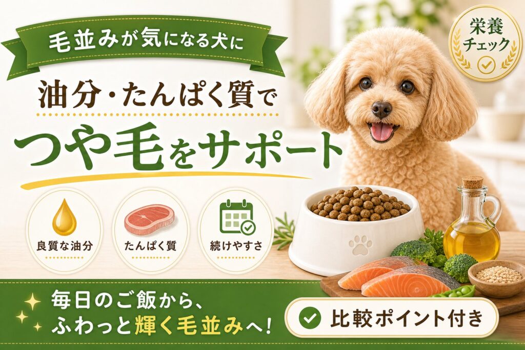 毛並みが気になる犬におすすめのドッグフード｜油分・たんぱく質で比較