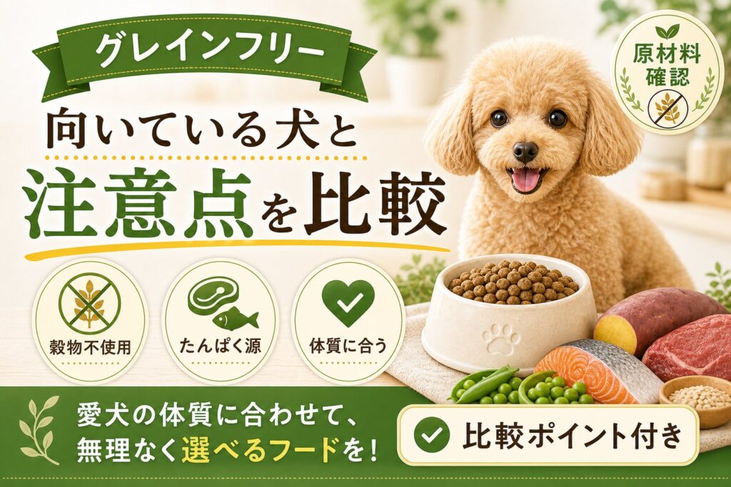 グレインフリードッグフードおすすめ｜向いている犬と注意点
