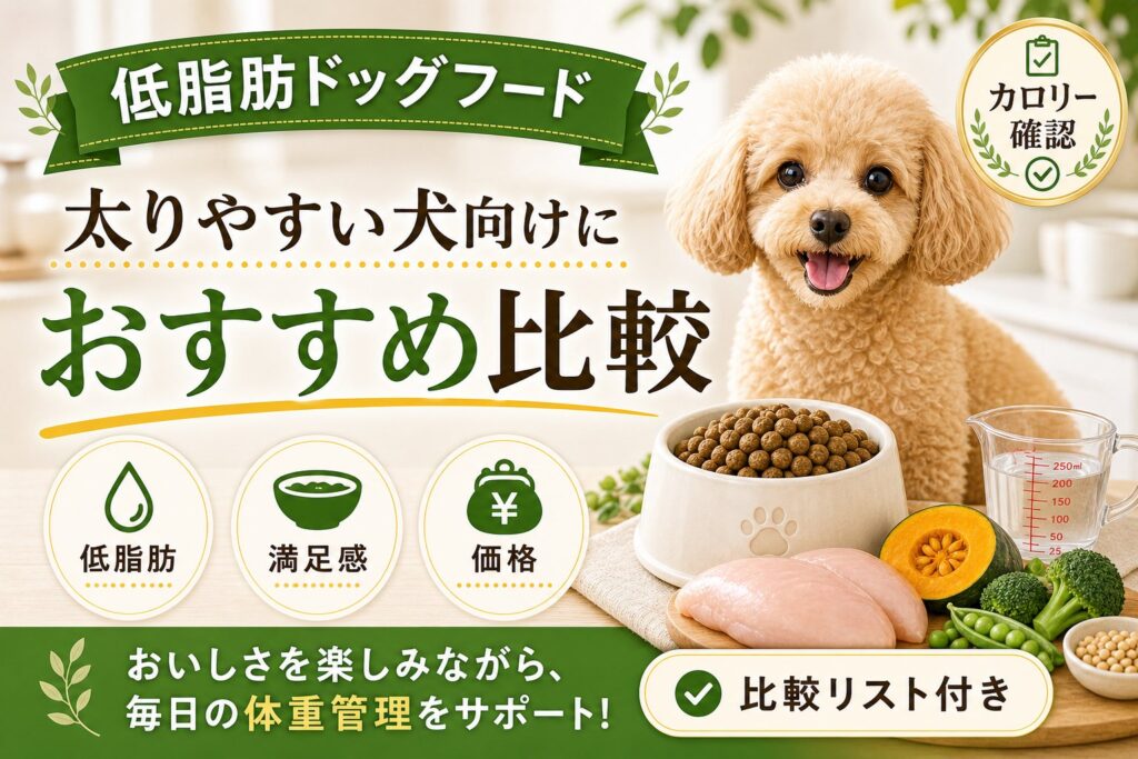 低脂肪ドッグフードおすすめ｜太りやすい犬向けに比較