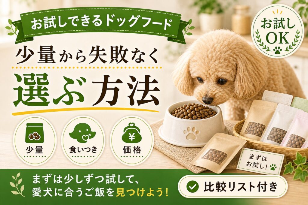 お試しできるドッグフードおすすめ｜少量から失敗なく選ぶ方法