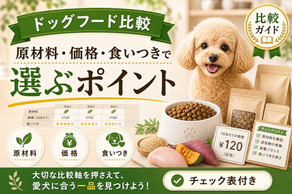 ドッグフード比較｜原材料・価格・食いつきで選ぶポイント